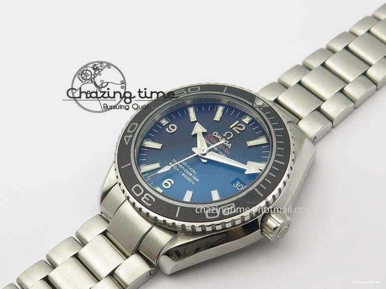 0308 Planet Ocean SS Bp Maker 45mm Black Bezel On SS Bracelet A OnTrend 8218